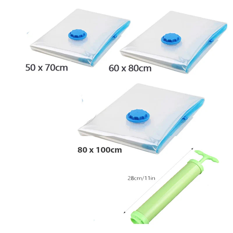 Vacuum Storage Bags 5 Bag And 1 Suction Pump