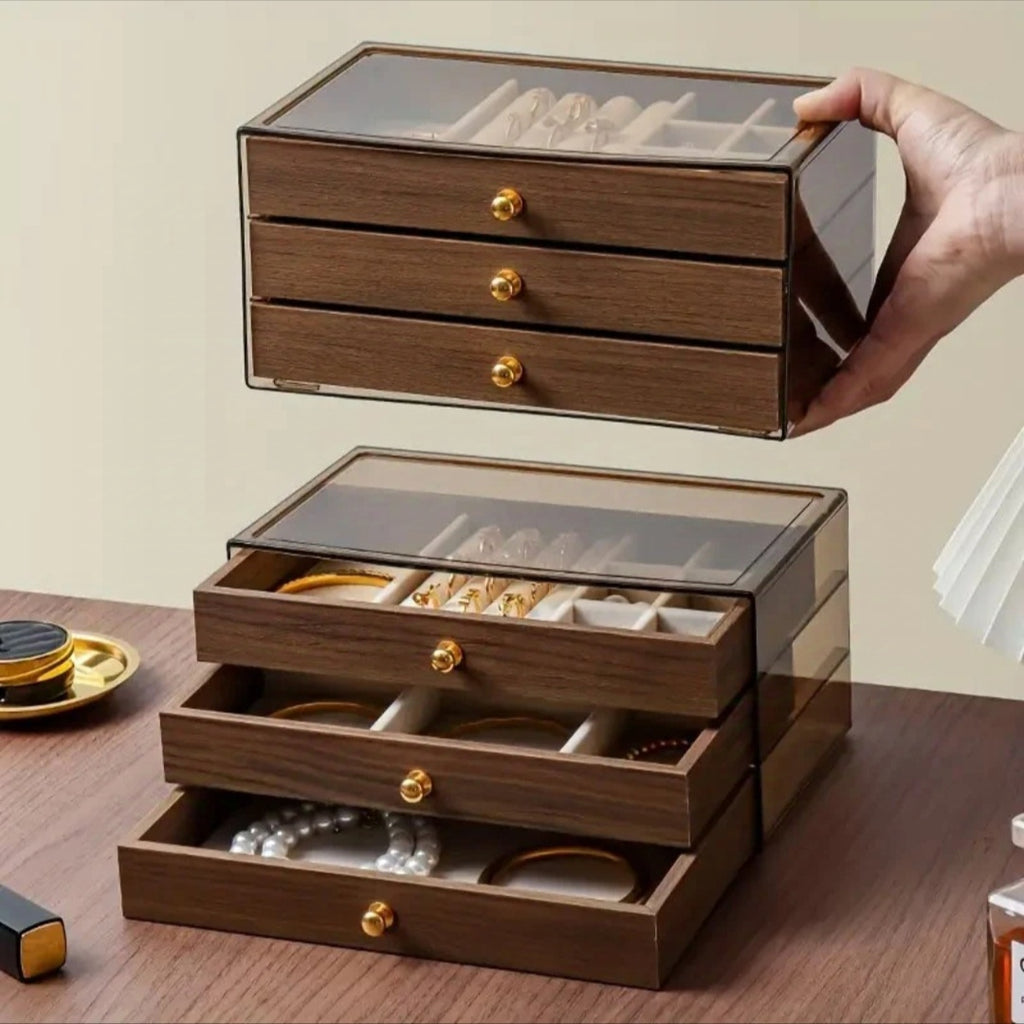 3 Drawer Jewellery Organizer with Acrylic Box