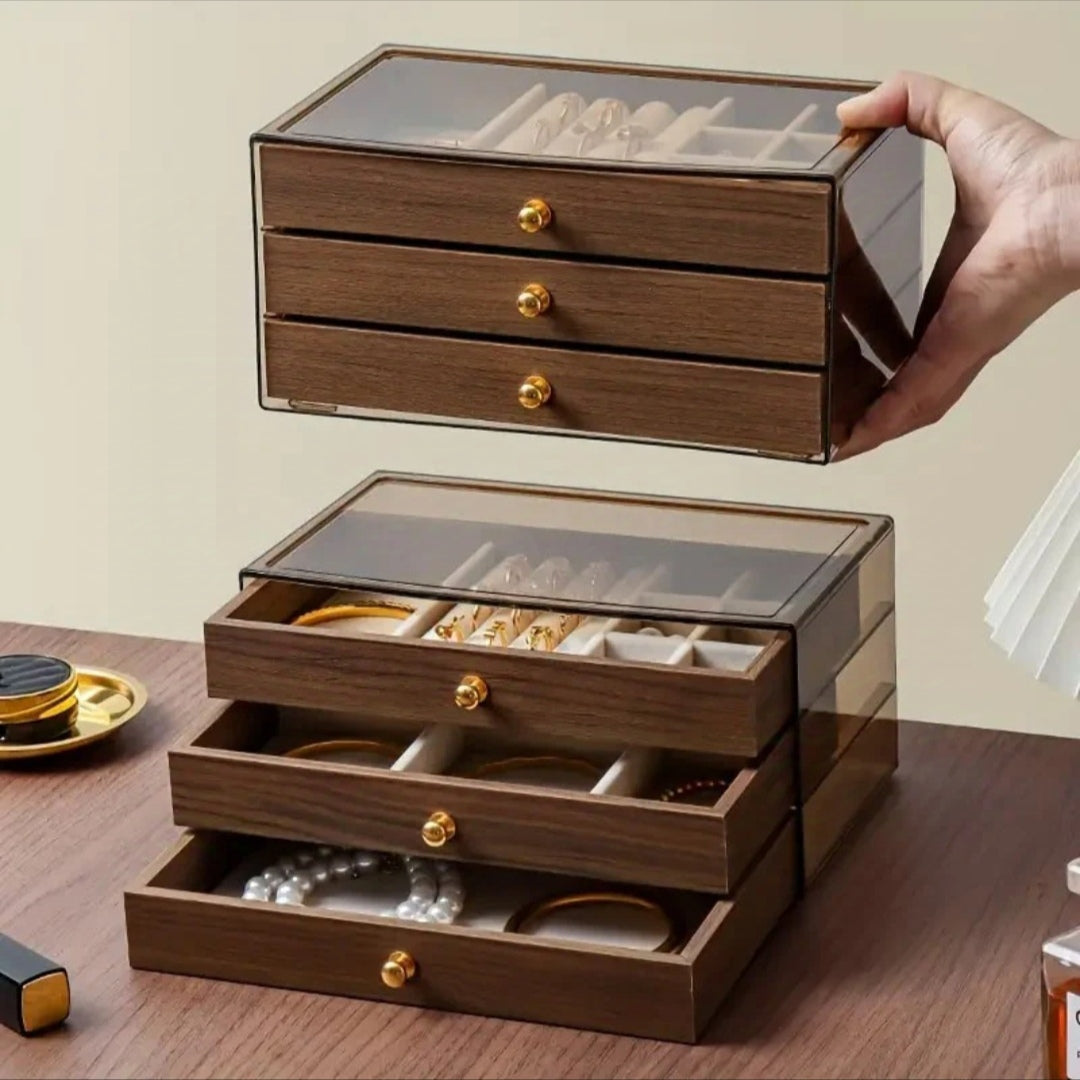 3 Drawer Jewellery Organizer with Acrylic Box