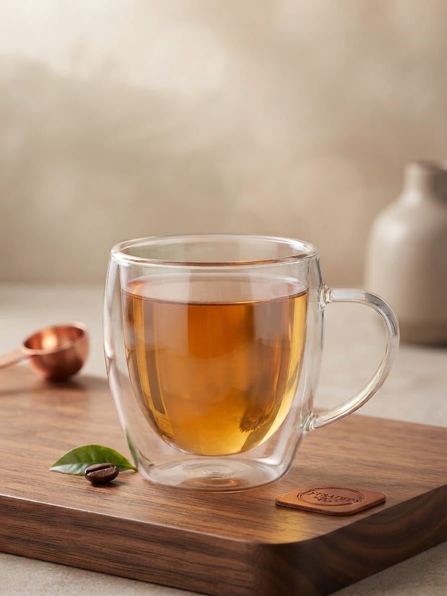 Double Wall Glass Cup — Elegant Look, Comfortable Grip and  Hot/Cold Drinks