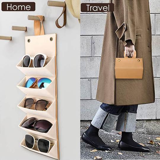 6 Slot Leather Organizer For Sunglasses