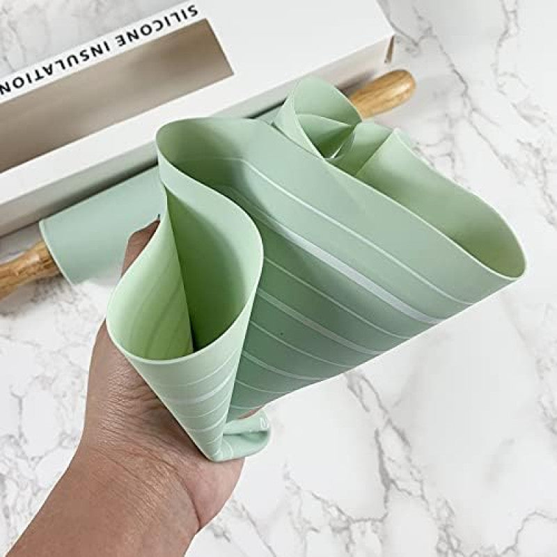 Silicone Dough Mat Rolling Pin Set