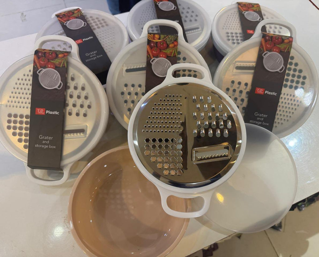 4-in-1 Multi Grater with Container Case & Plastic Lid Cover – Cheese & Veggie Grater