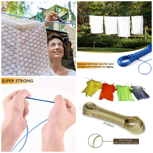 PVC Coated Metal 20M Clothline
