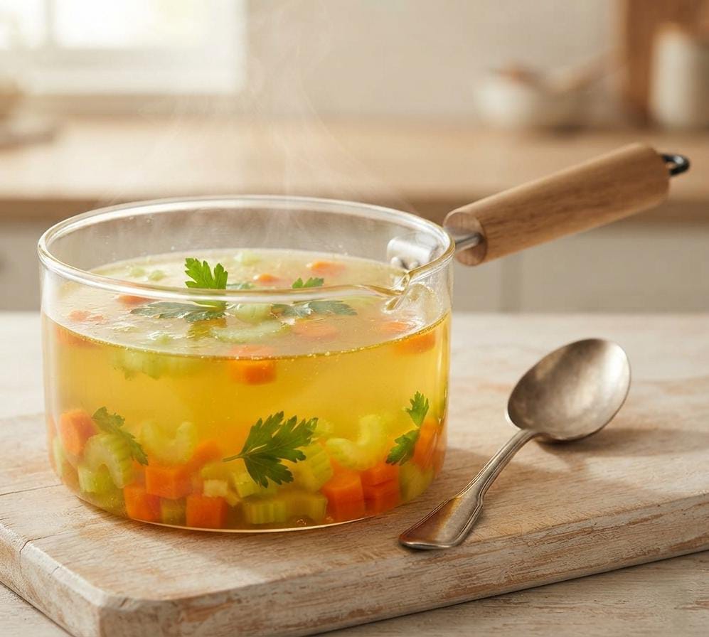 Premium Glass Saucepan with Wooden Handle & Lid