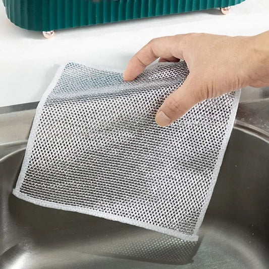 Pack of 10 Kitchen Steel Mesh Wire DisWasher Cleaning Cloth Piece