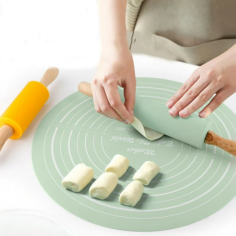 Silicone Dough Mat Rolling Pin Set
