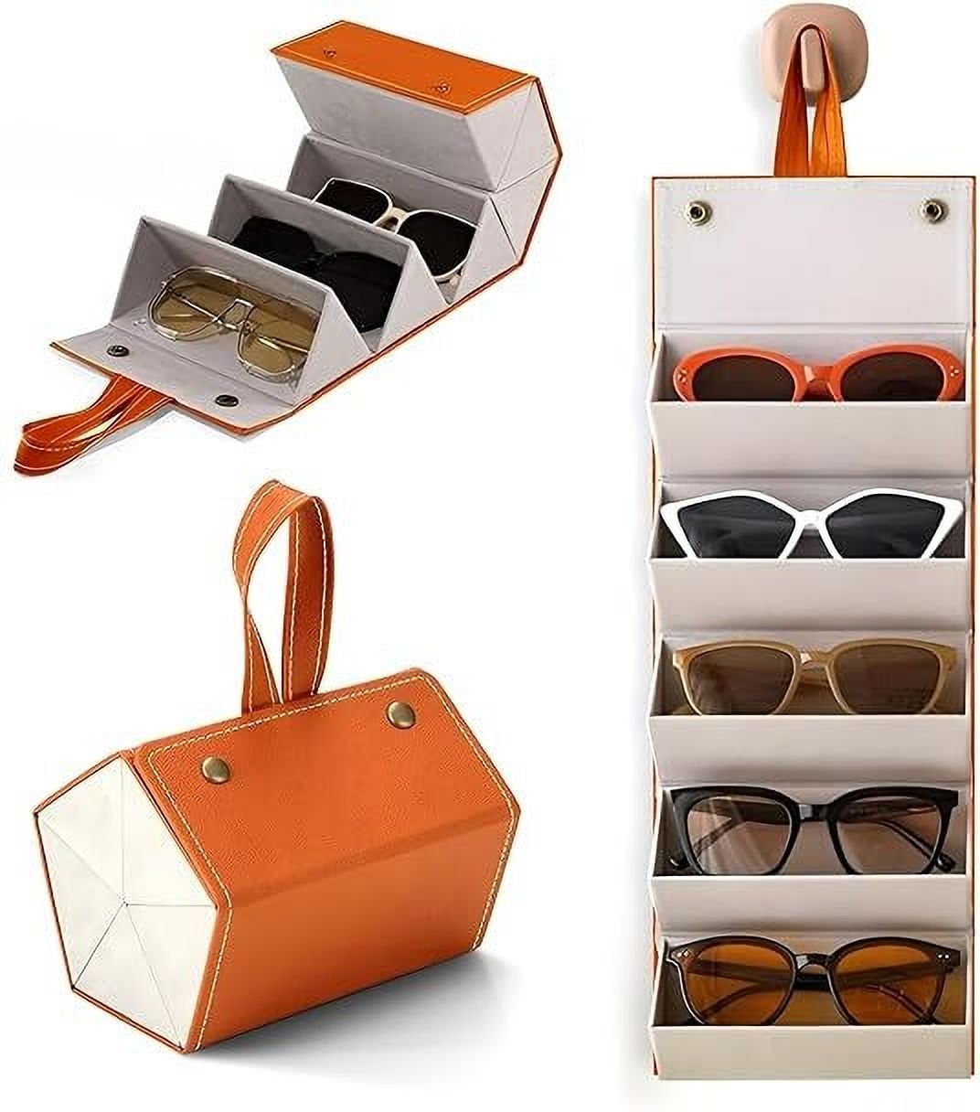 6 Slot Leather Organizer For Sunglasses