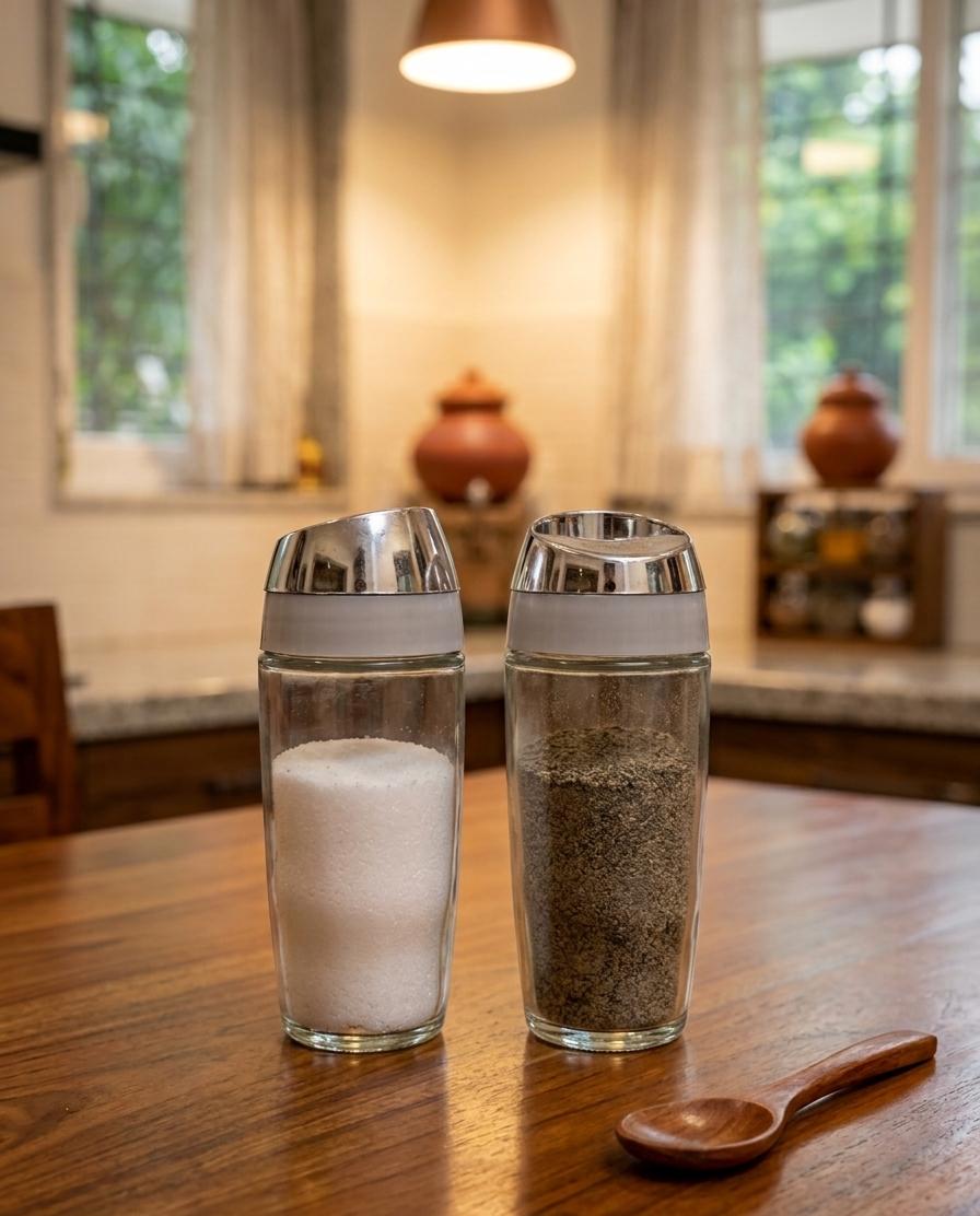 The Aura Glass Salt & Pepper Shaker Set