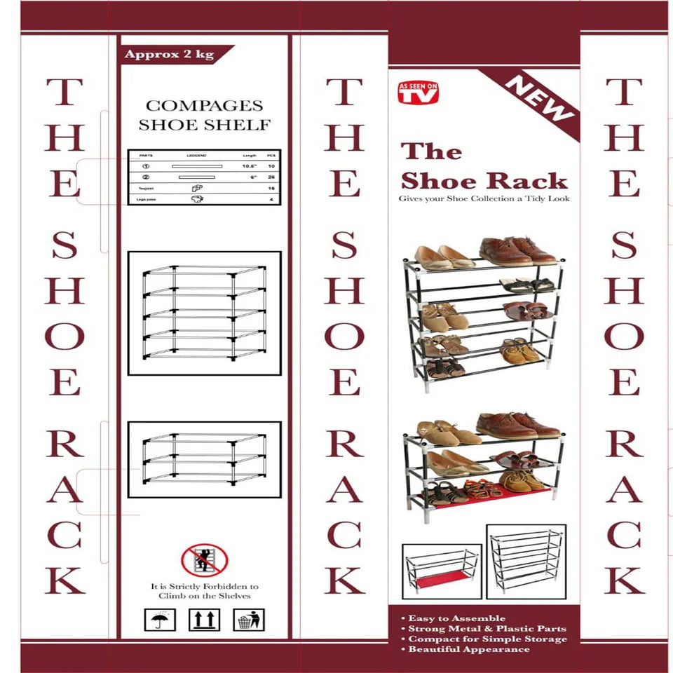 5 Layer Heavy Duty Shoe Rack With Clothes In Shelf