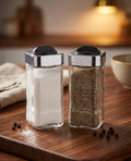 EliteChrome Glass Salt & Pepper Shaker Set