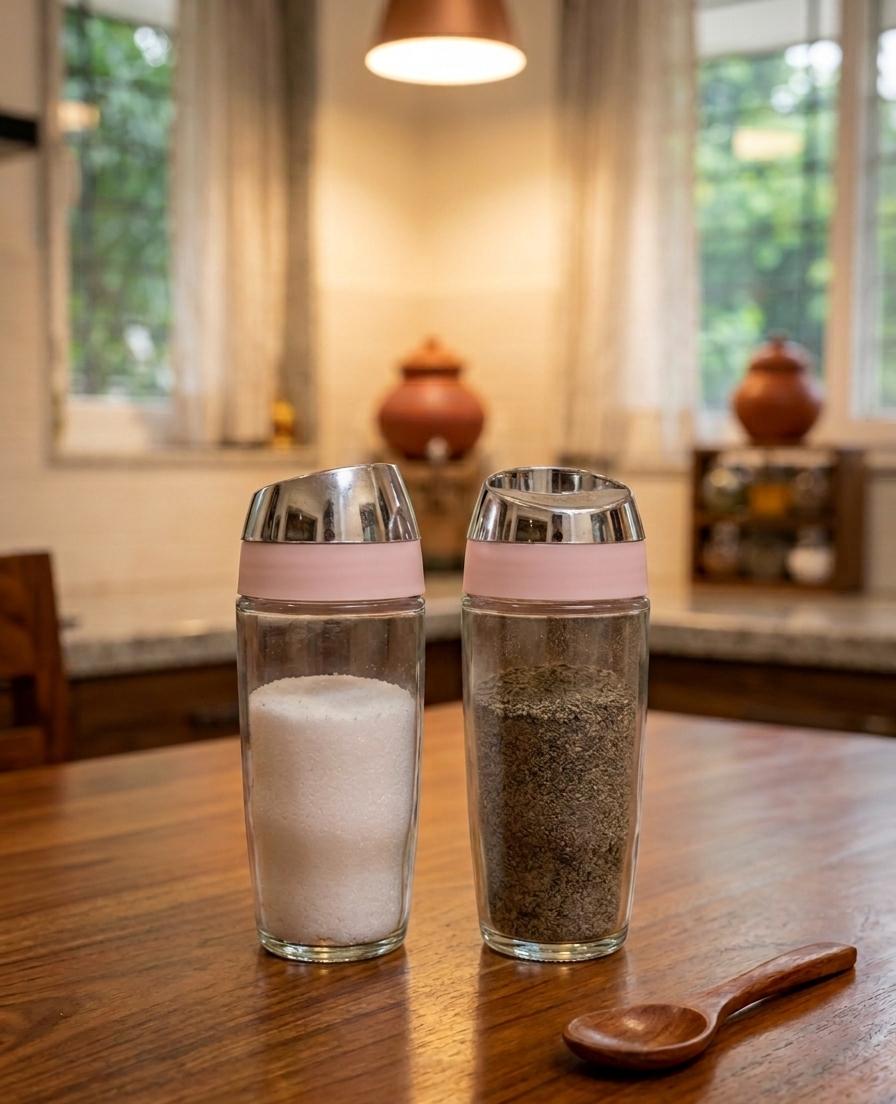 The Aura Glass Salt & Pepper Shaker Set