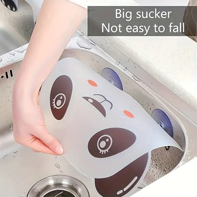 Kitchen Sink Guard, Cute Panda Anti Water Baffle Board with Attached Kitchen Sink Tool