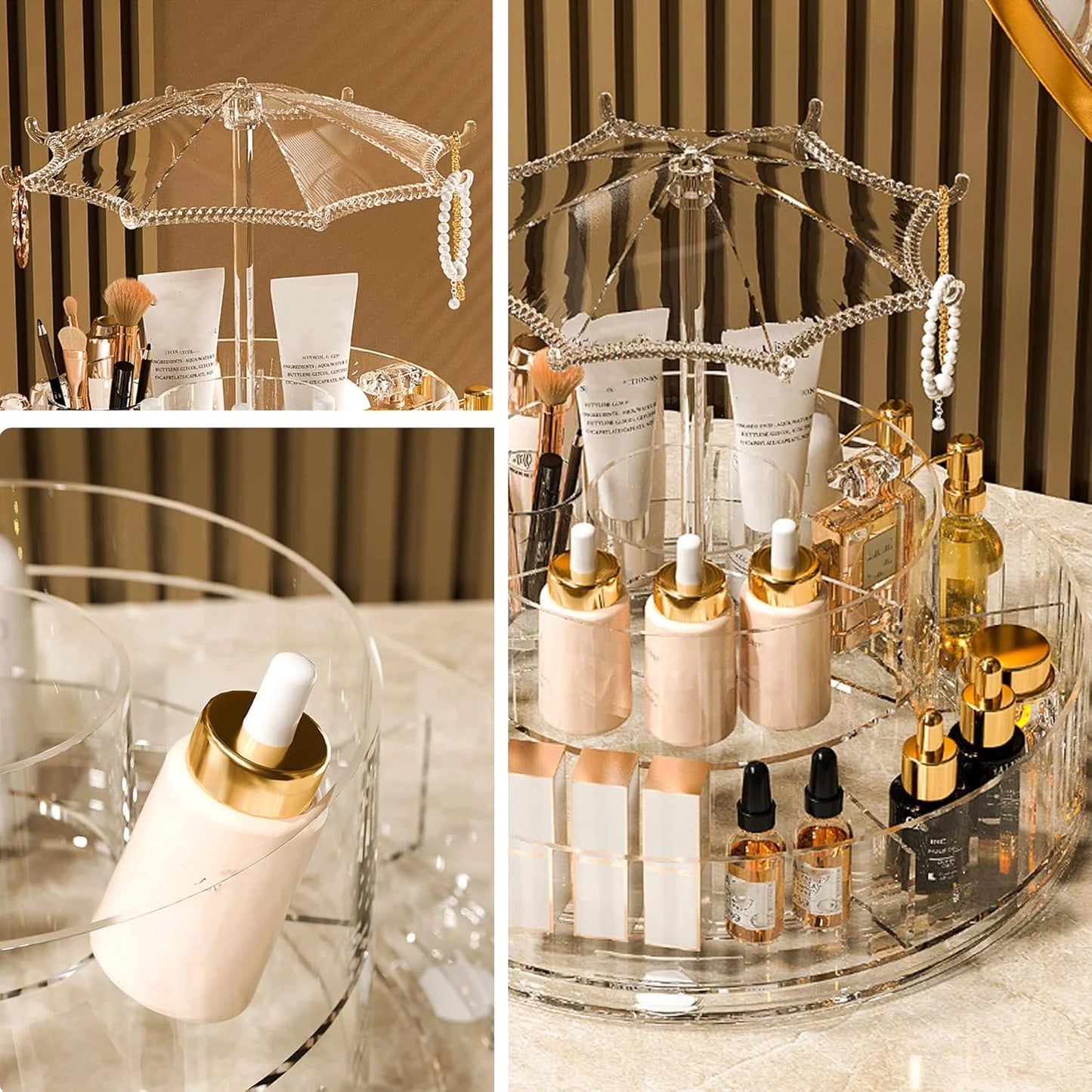 360 Rotating Cosmetic Storage Rack