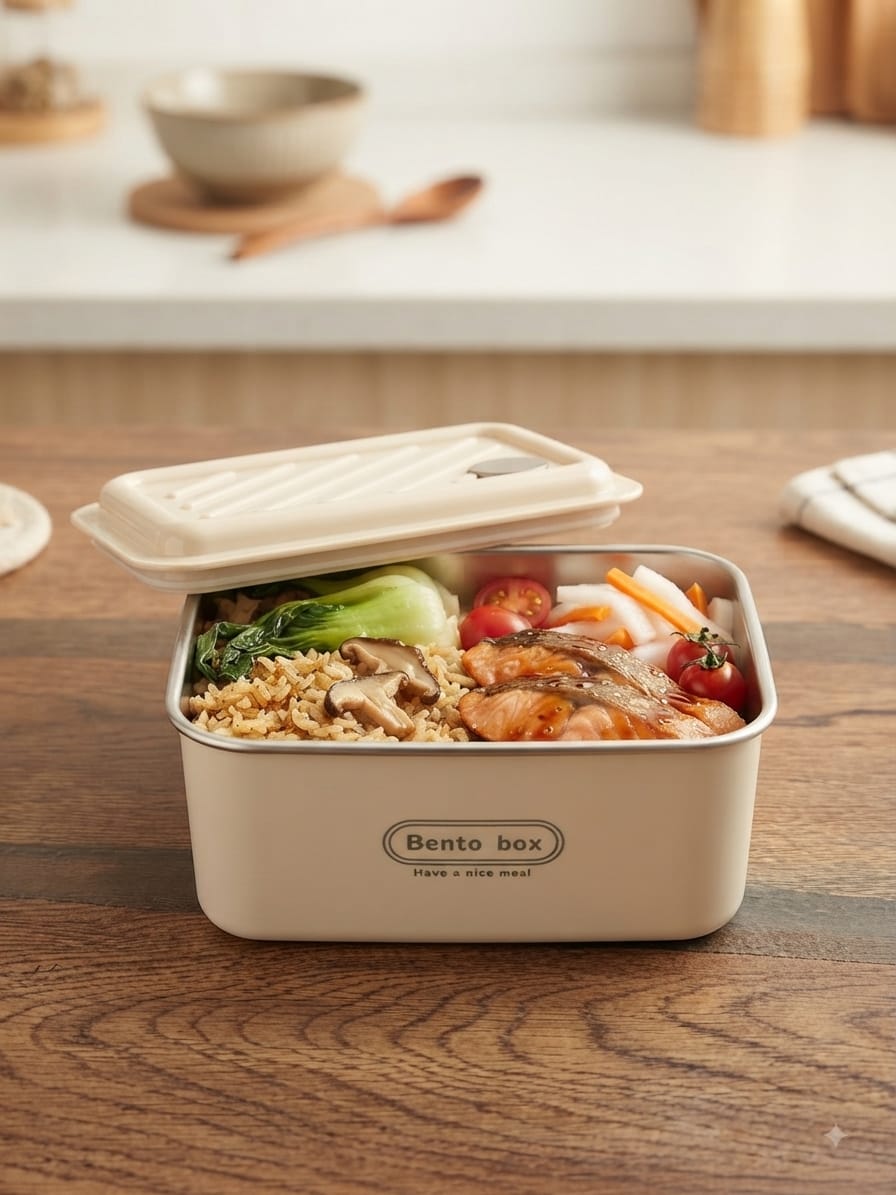 3in1 Portable Stainless Steel Lunch Box with Insulated Bag Rectangle