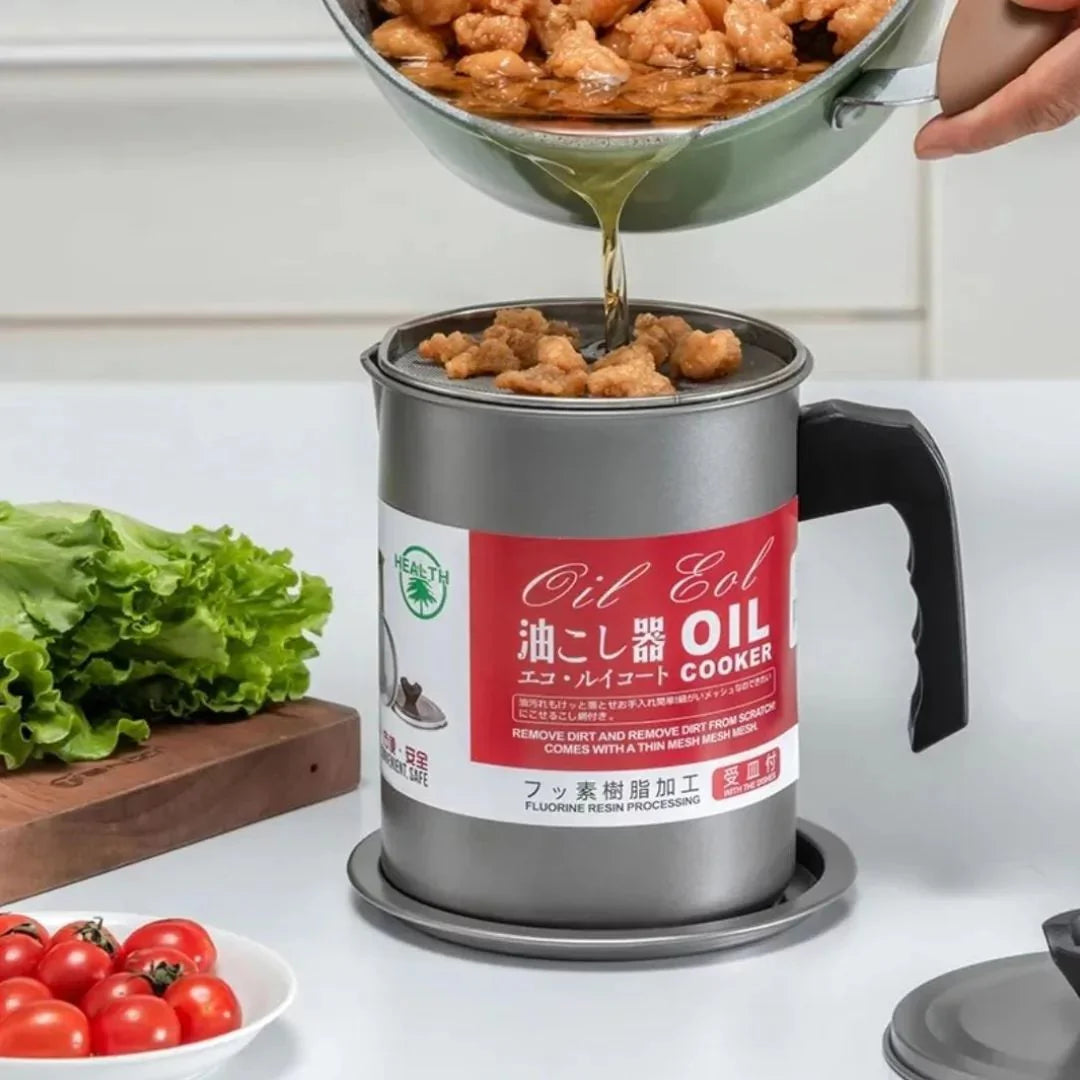 Kitchen Cooking Oil Separator Filter Pot Stainless Steel – 1.4L