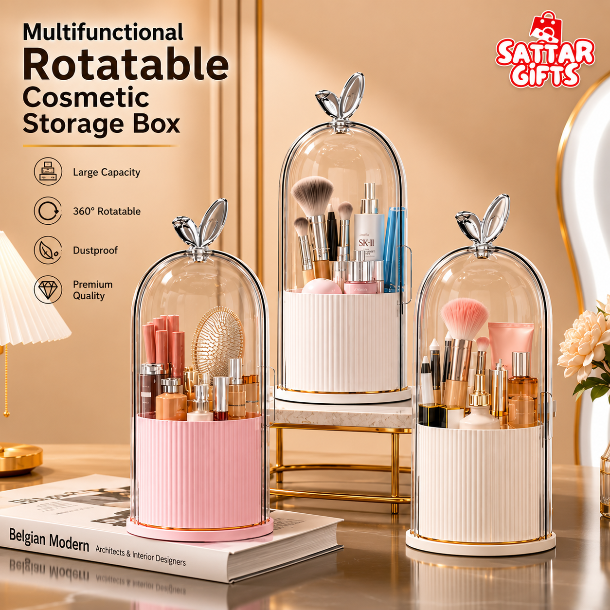 Multifunctional Rotating Cosmetic Storage Holder