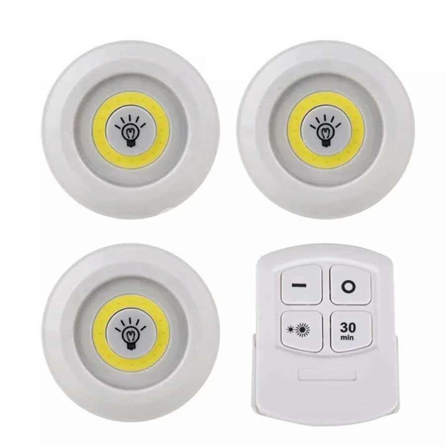 Pack of 3 LED Light With Remote Control
