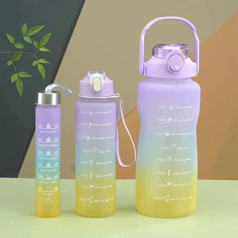 Pack of 3 Rainbow Colour Motivational Bottles