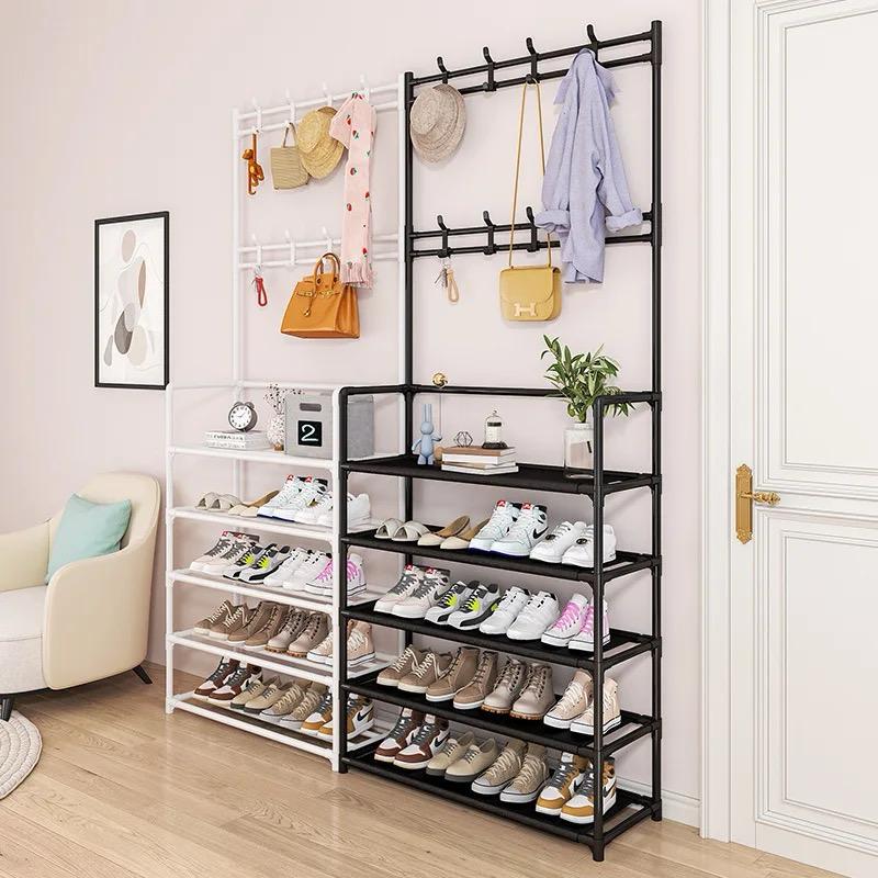 Multi-Function Shoes Rack With Hanger, Living Room Clothes Storage Rack