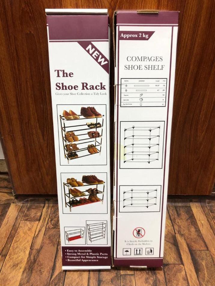 5 Layer Heavy Duty Shoe Rack With Clothes In Shelf