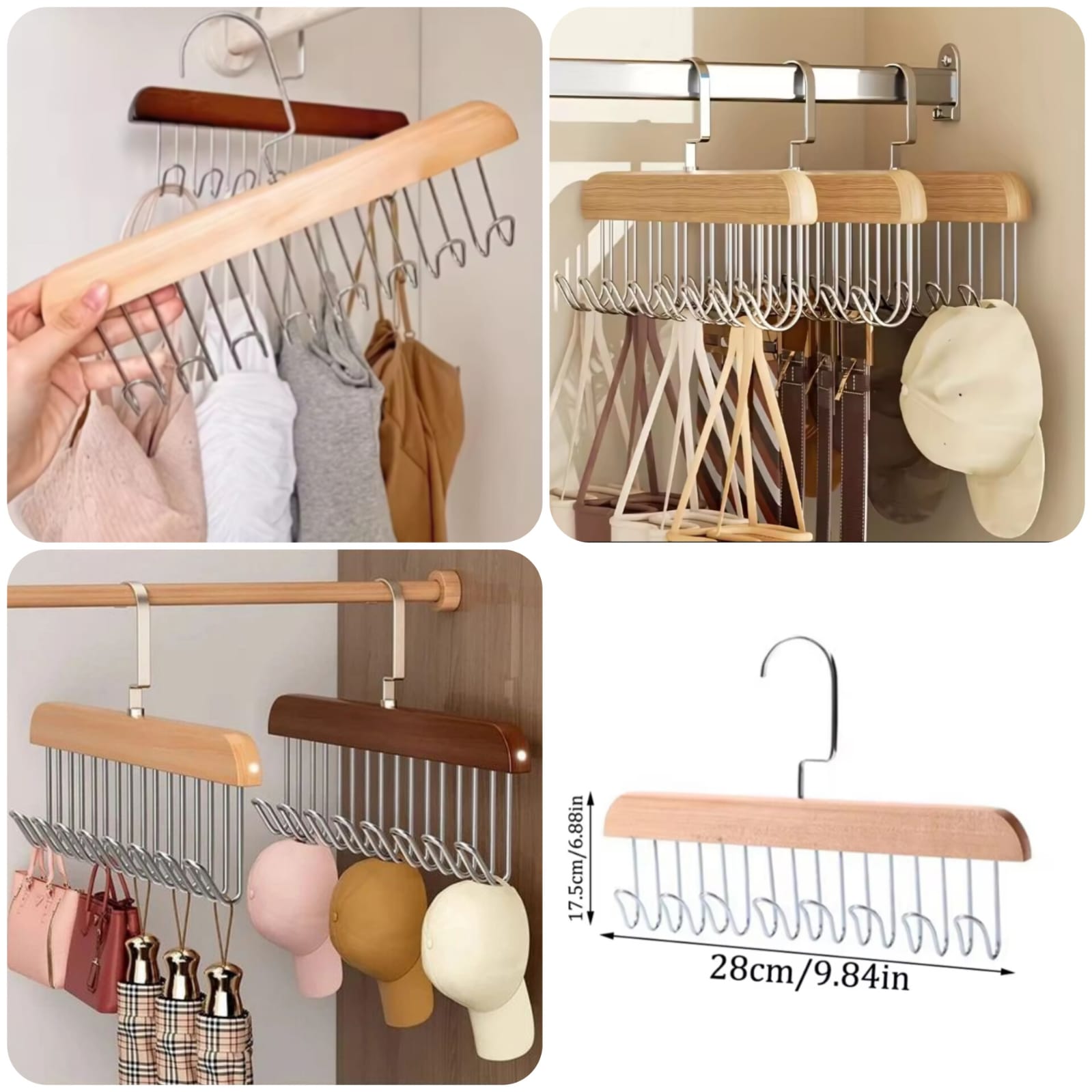 8 Hooks Wooden Hanger