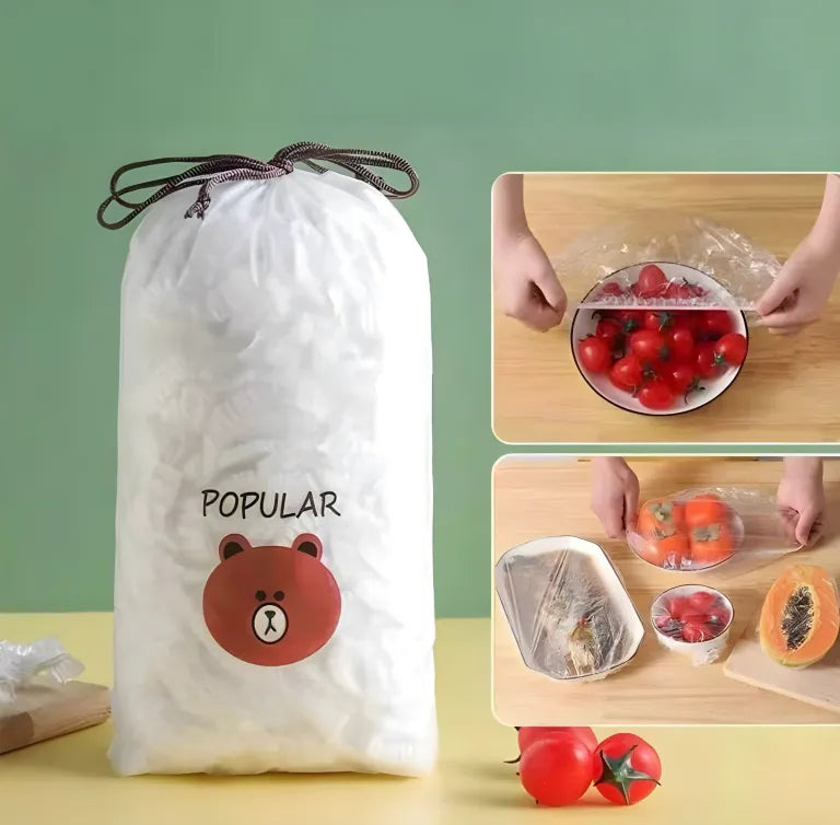 Plastic Food Cover Bags Bear Real Packing Pack of 100