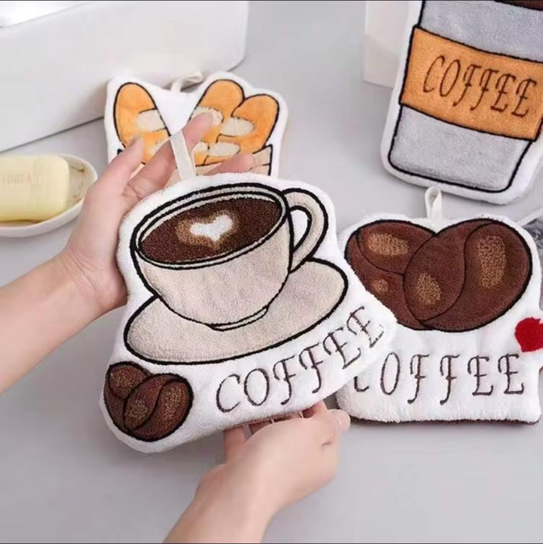 Cute Coffee Shape Microfiber Cleaning Towel