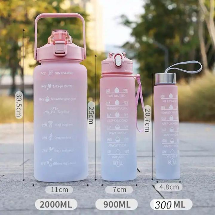 Pack of 3 Rainbow Colour Motivational Bottles
