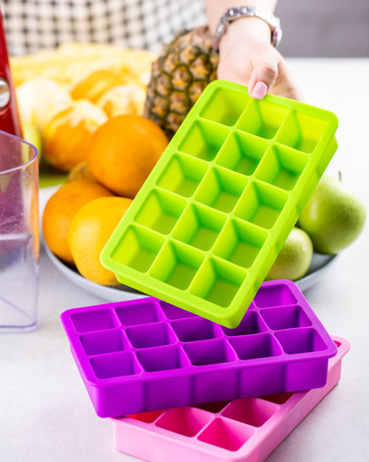 Silicone Ice Cube Tray With Cover Lid