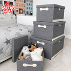 Luxury Foldable Fabric Storage Box with Lid