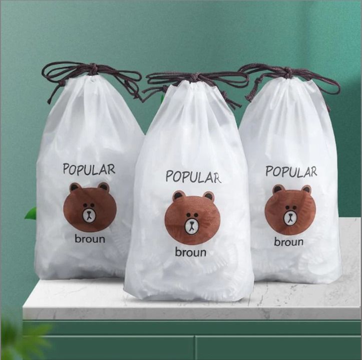 Plastic Food Cover Bags Bear Real Packing Pack of 100