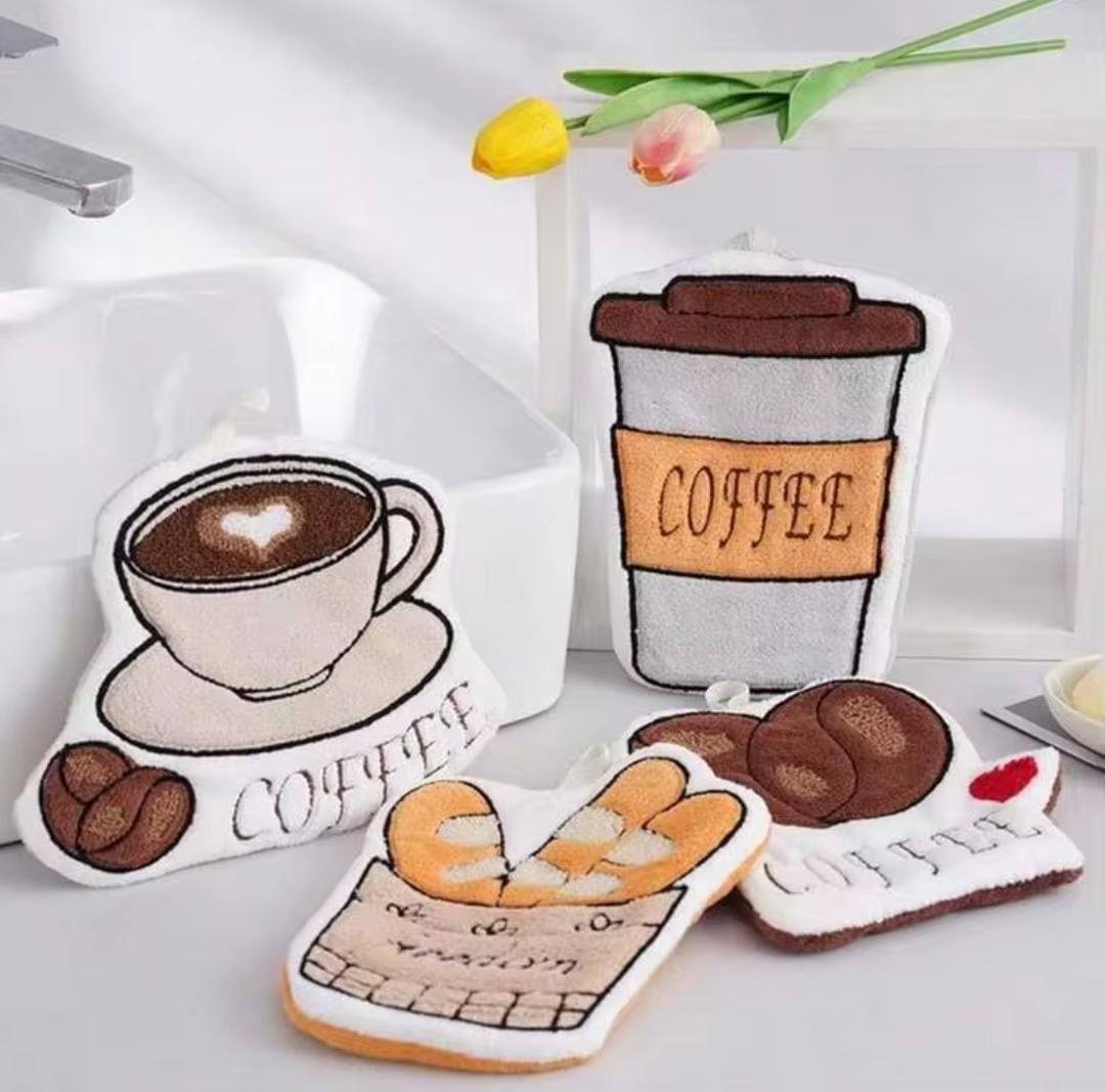 Cute Coffee Shape Microfiber Cleaning Towel