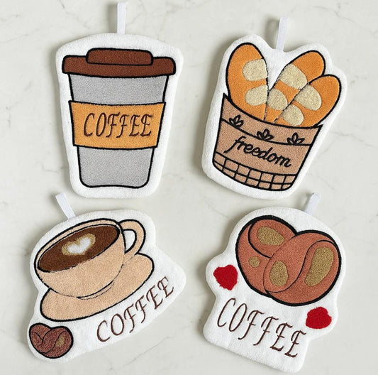 Cute Coffee Shape Microfiber Cleaning Towel