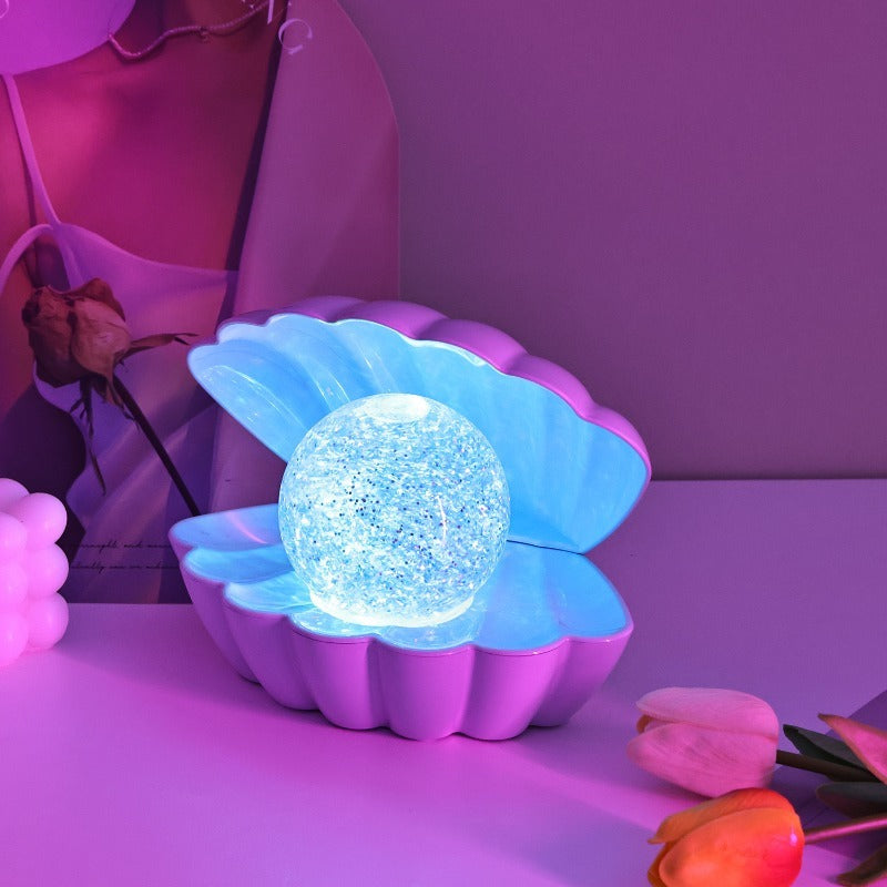 European Creative Plastic Floor Lamps Gifts Neon Atmosphere Shell Shaped Night Table Lights Artistic Decorative Ornaments Cafes
