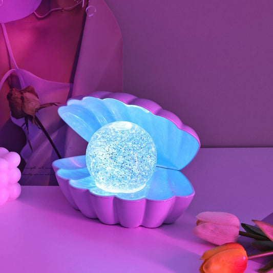 European Creative Plastic Floor Lamps Gifts Neon Atmosphere Shell Shaped Night Table Lights Artistic Decorative Ornaments Cafes
