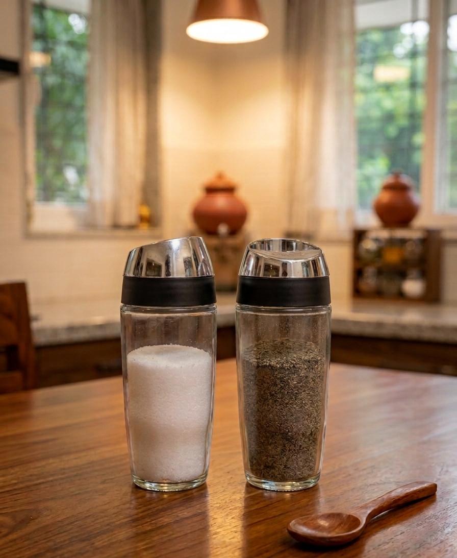 The Aura Glass Salt & Pepper Shaker Set
