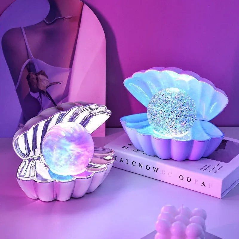 European Creative Plastic Floor Lamps Gifts Neon Atmosphere Shell Shaped Night Table Lights Artistic Decorative Ornaments Cafes