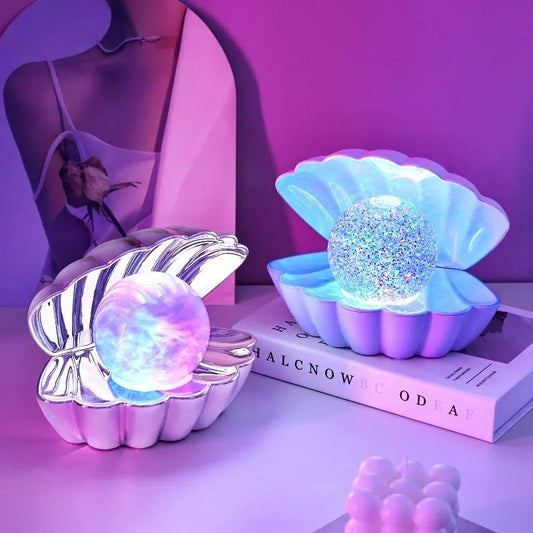 European Creative Plastic Floor Lamps Gifts Neon Atmosphere Shell Shaped Night Table Lights Artistic Decorative Ornaments Cafes