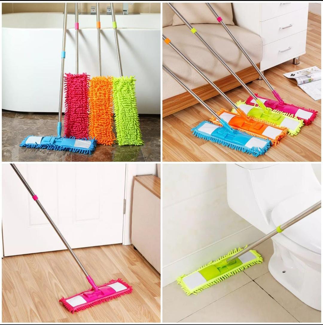 Microfiber Flat Mop With Steel Rod