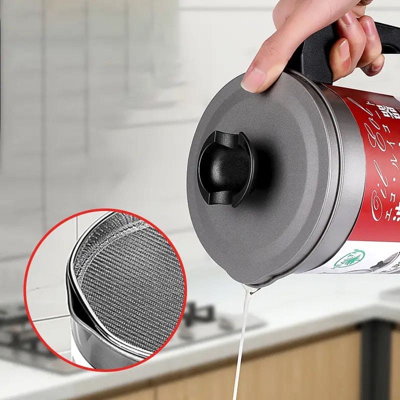 Kitchen Cooking Oil Separator Filter Pot Stainless Steel – 1.4L
