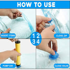 Vacuum Storage Bags  5 Bag And 1 Suction Pump