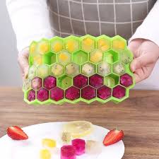 Silicone Honeycomb Ice Cube Tray + Lid Jelly Mould Freezer Maker Chocolate Mold