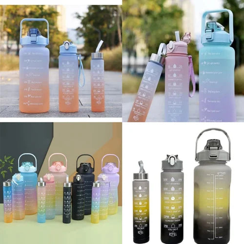Pack of 3 Rainbow Colour Motivational Bottles
