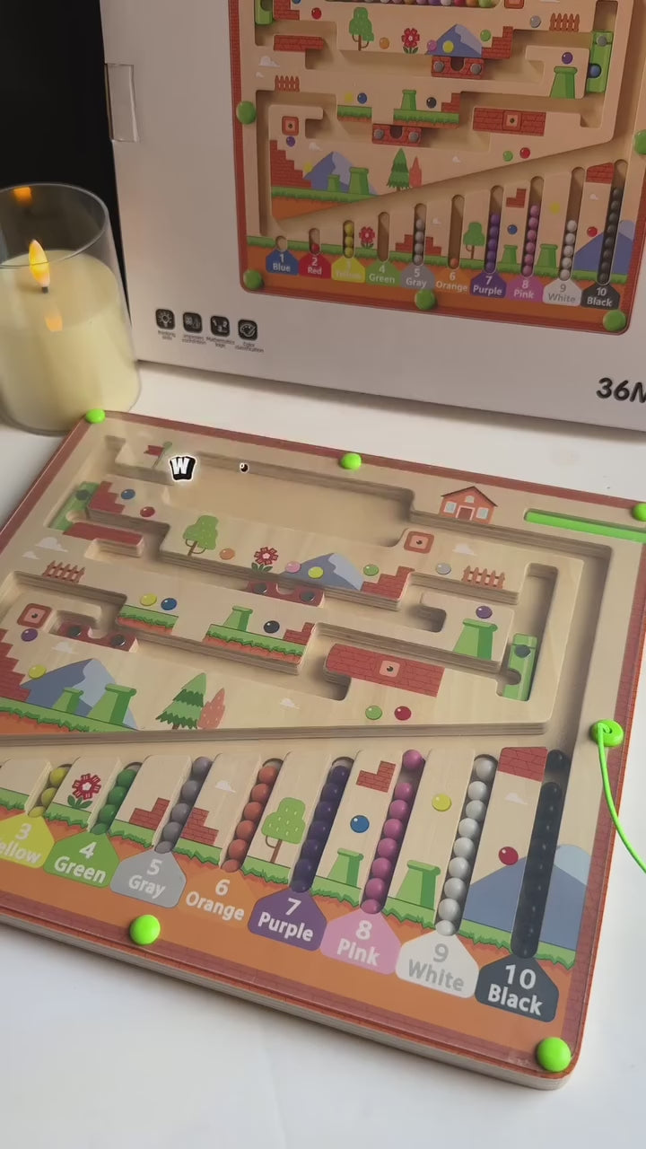 Wooden & Magnetic Color and Number Maze